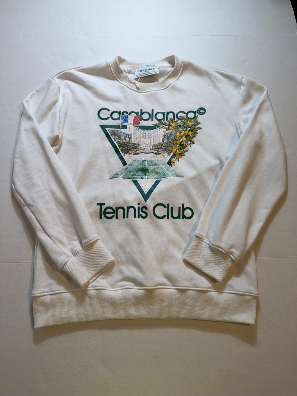Authentic Casablanca Paris Tennis Club Sweatshirt Graphic Crewneck
